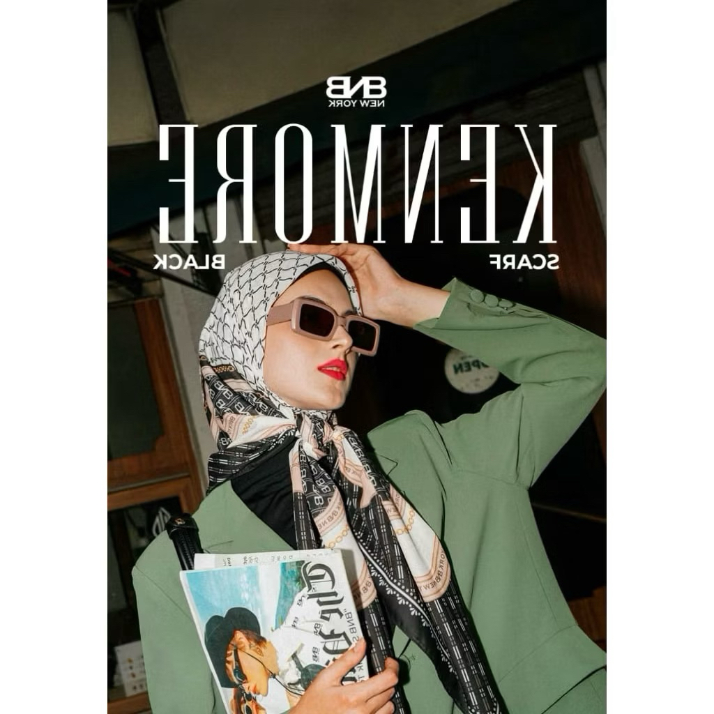 BNB KENMORE SCARF BY BRAND NO BRAND black with box sale