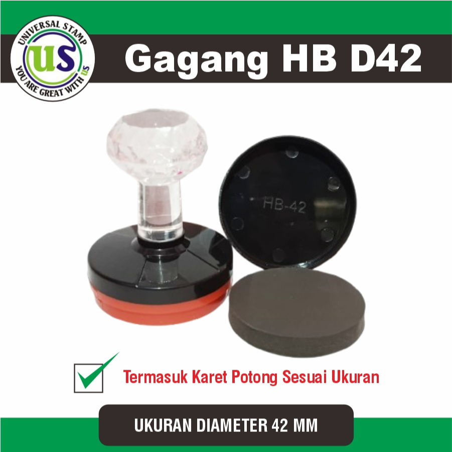 Gagang Stempel Flash HB D42 Kristal Plus Karet Premium