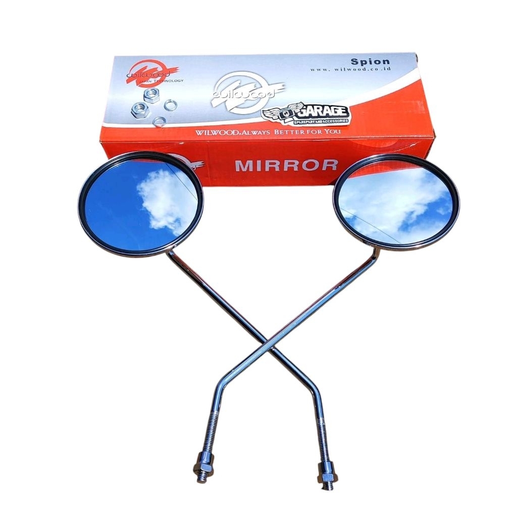 Spion honda C70 Bulat Batang panjang C50 C65 C90 Pispot kaca lensa spion Pis pot Kotak Drat 12 Unyil