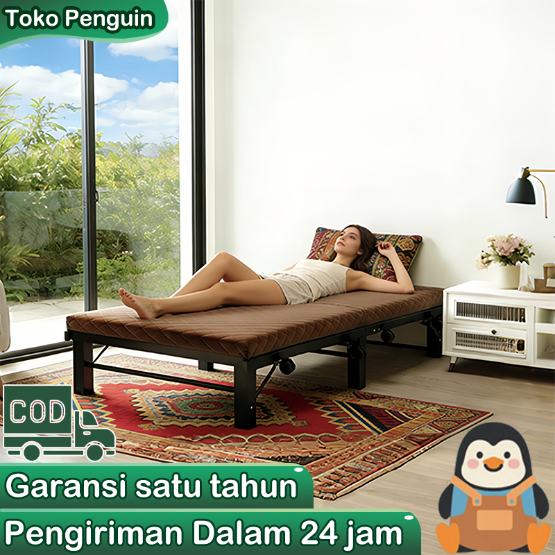 Tempat Tidur Lipat Ranjang Lipat Portable Ranjang Besi Dipan Lipat Tempat Tidur Lipat Multifungsi