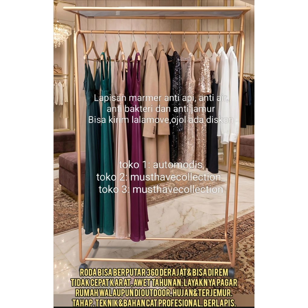 GAWANGAN BAJU AMBALAN ATAS RAK PAJANGAN ORGANIZER LEMARI ETALASE DISPLAY BONGKAR PASANG KNOCK DOWN R