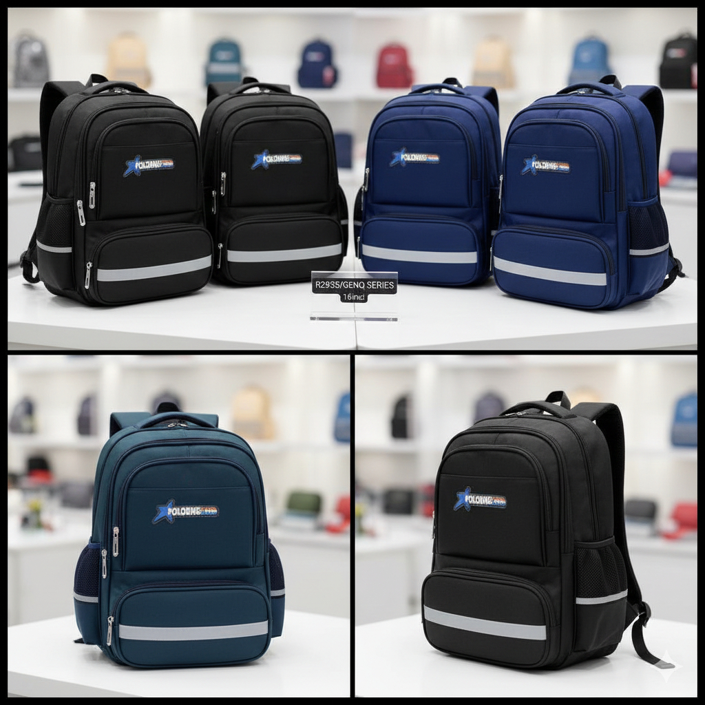 MMSTORE - Tas Ransel Polo England Simple Polos Tas Anak Sekolah R2935