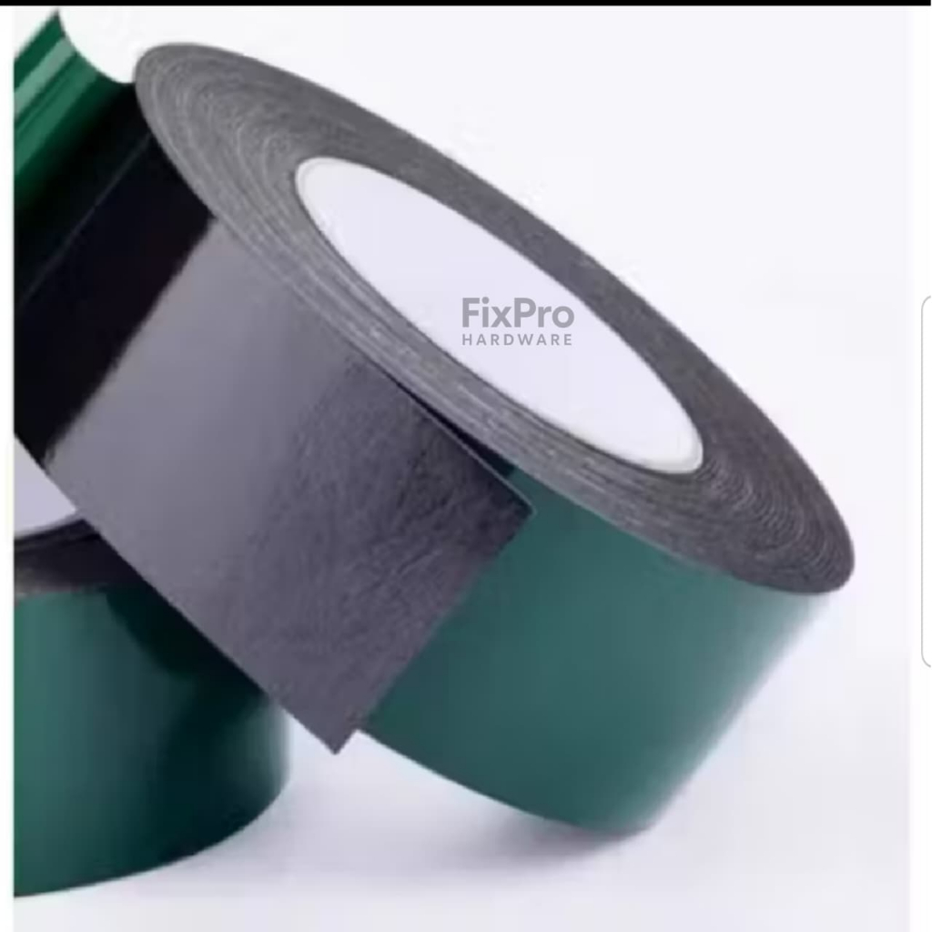 Lakban Double Tape Hijau 20mm x 6 Yard Perekat Kuat untuk Mobil & Kaca