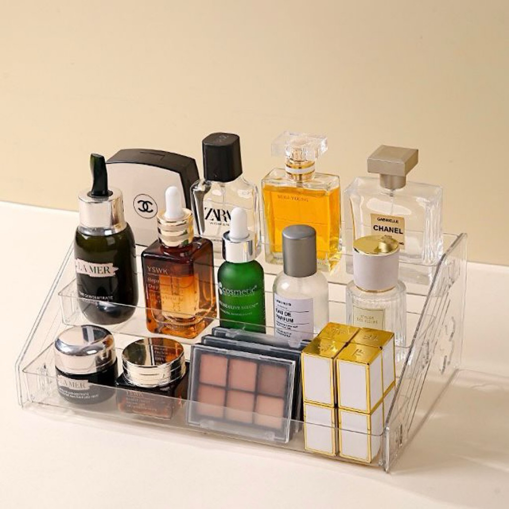 Rak Akrilik 3Tingkat | Acrylic Rak Kosmetik 3 Susun