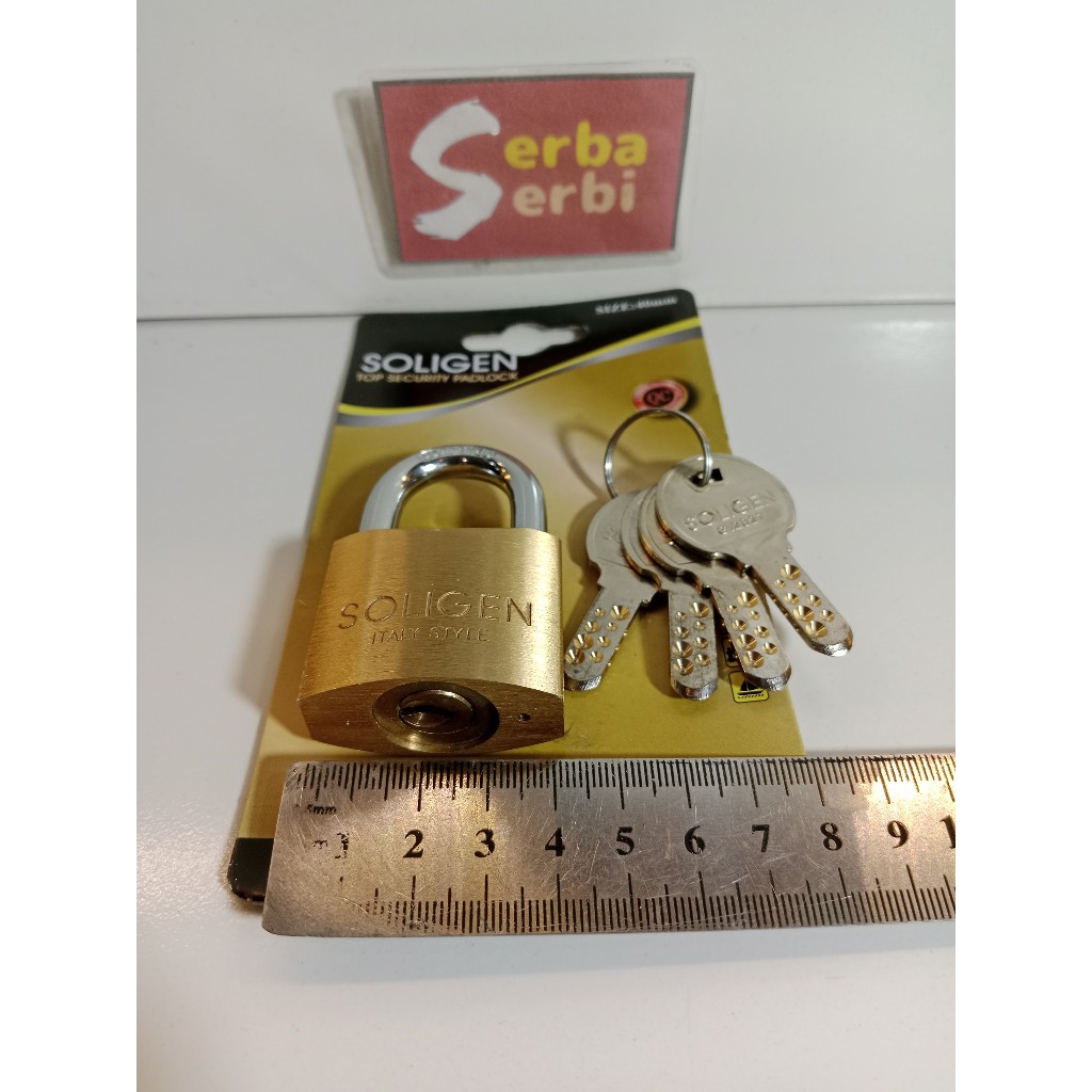 *40MM SOLIGEN PENDEK GEMBOK*Pengunci kuningan padlock
