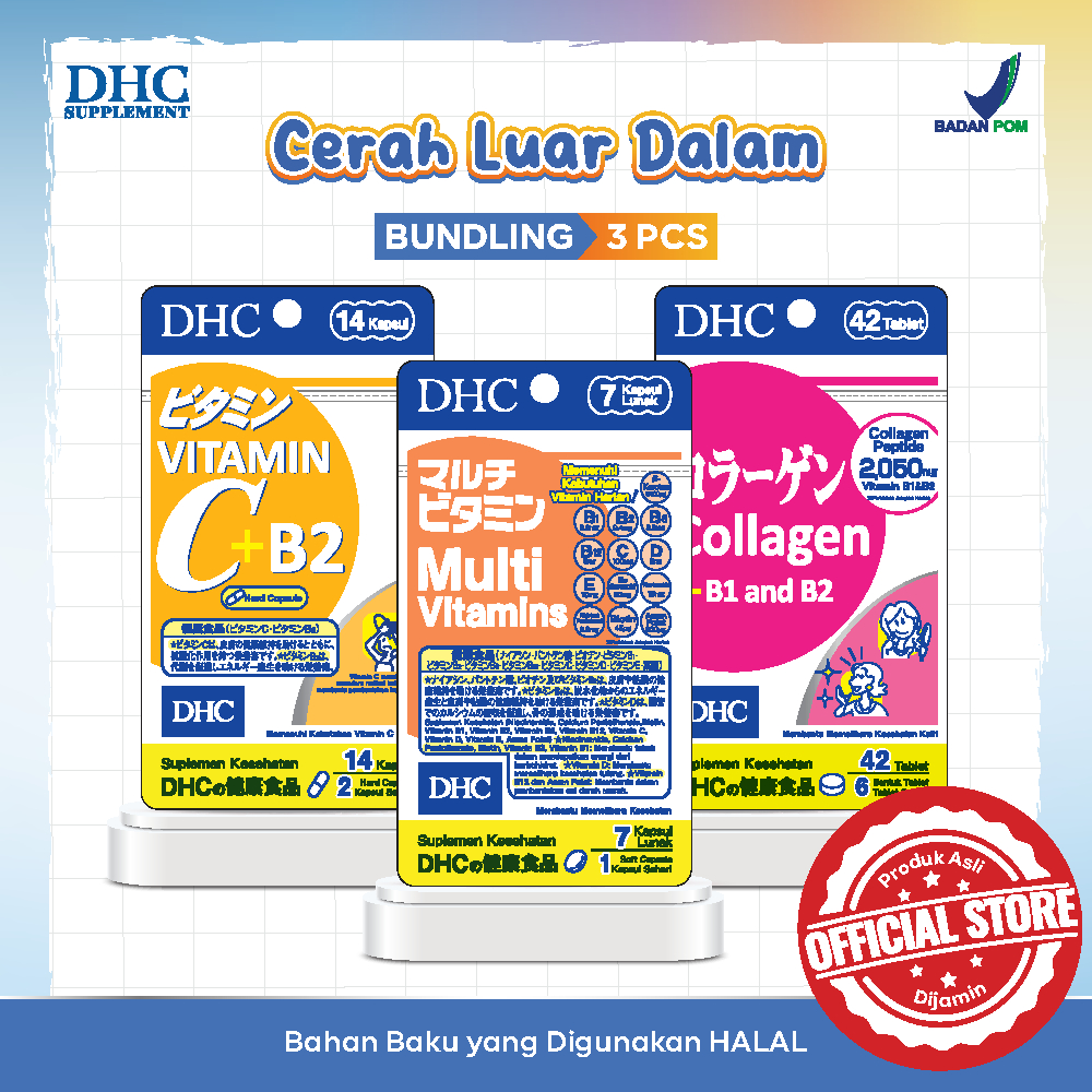 Paket Bundling DHC Vitamin C, DHC Multi Vitamins, DHC Collagen
