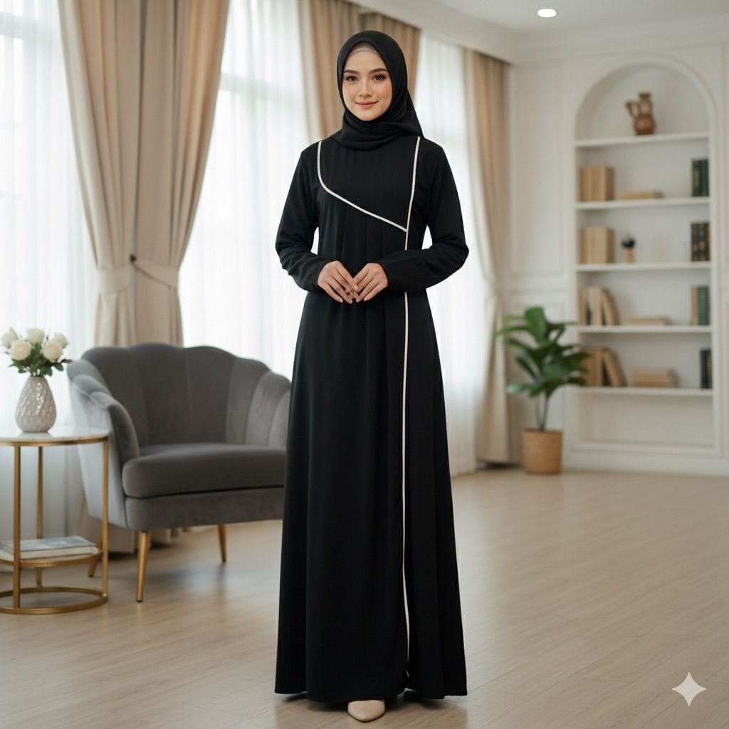 CLARISA Dress Gamis Polos Elegan Wanita Remaja Minimalis Oufit Kajian Muslimah Lebaran Ramadhan Angg