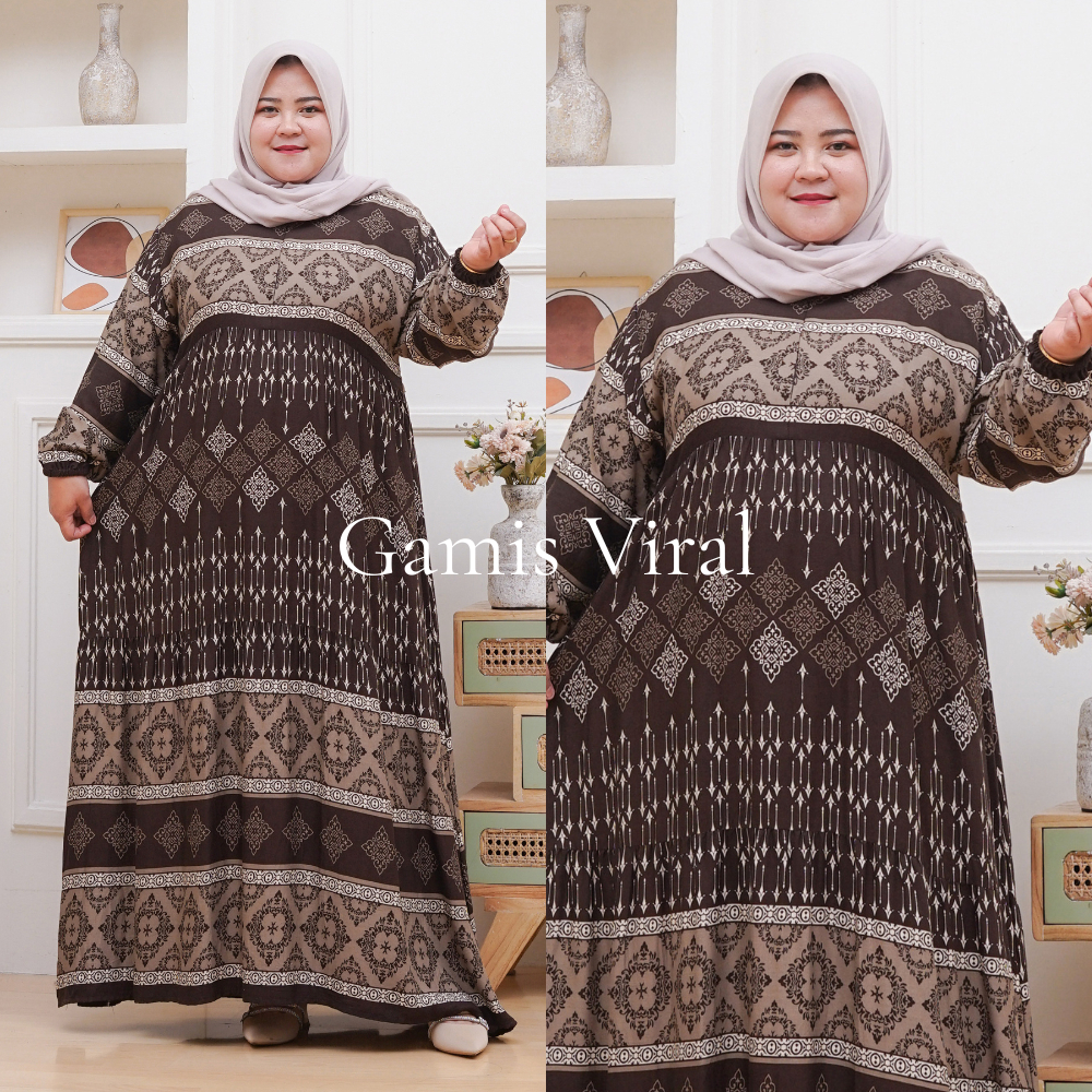 Gamis busui terbaru dress jumbo ld 130 cm rayon viscose premium