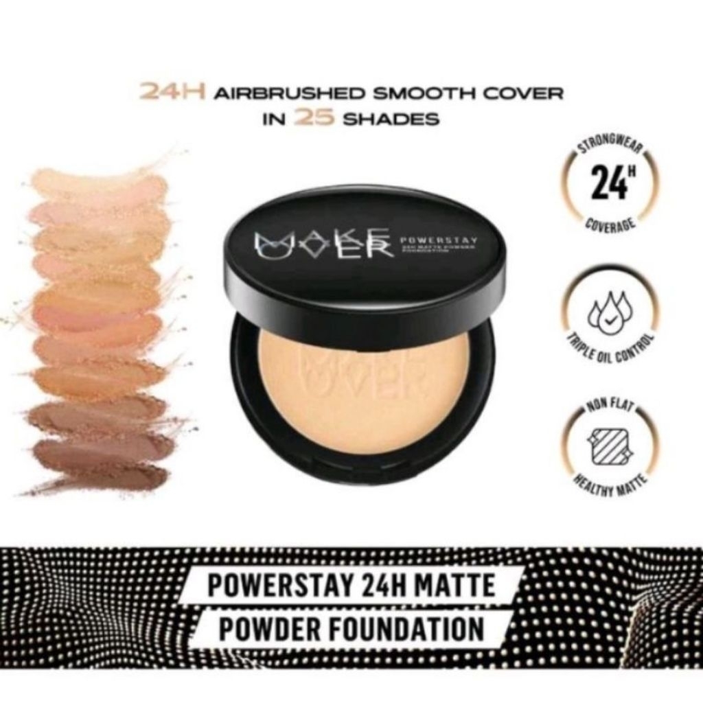 Make Over Powerstay Matte Powder Foundation 12 Gram Bedak Padat Original
