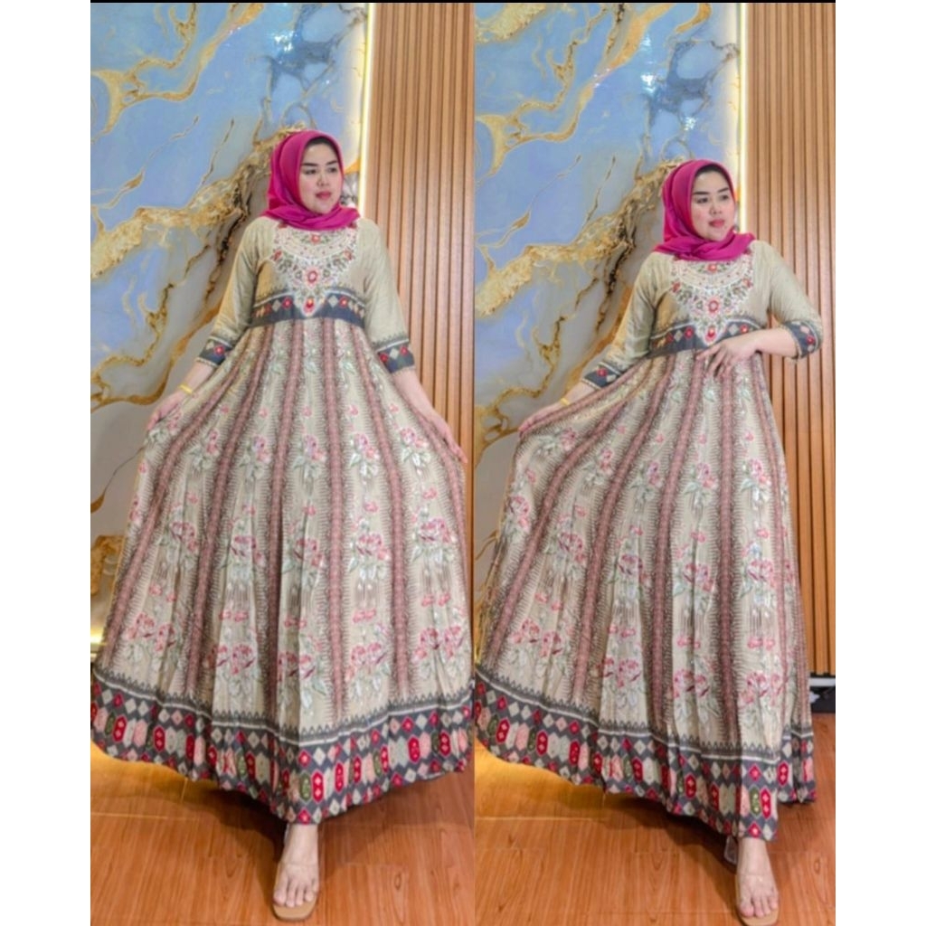 GAMIS HINDI LAYLA BORDIR CANTIK / GAMIS HINDI BORDIR