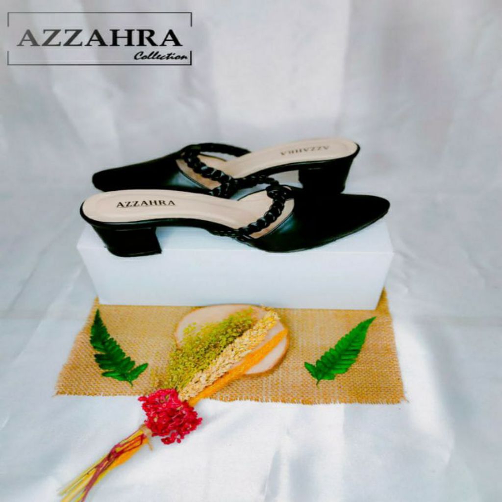 Sendal Wanita Hak Tahu Hitam 5 Cm - Azzahra Collection