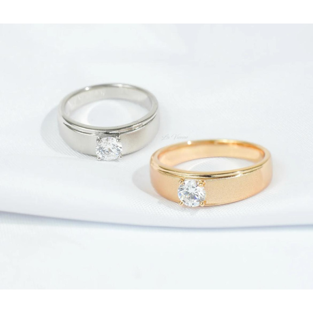 Cincin tunangan permata perhiasan fashion lapisan emas 24k