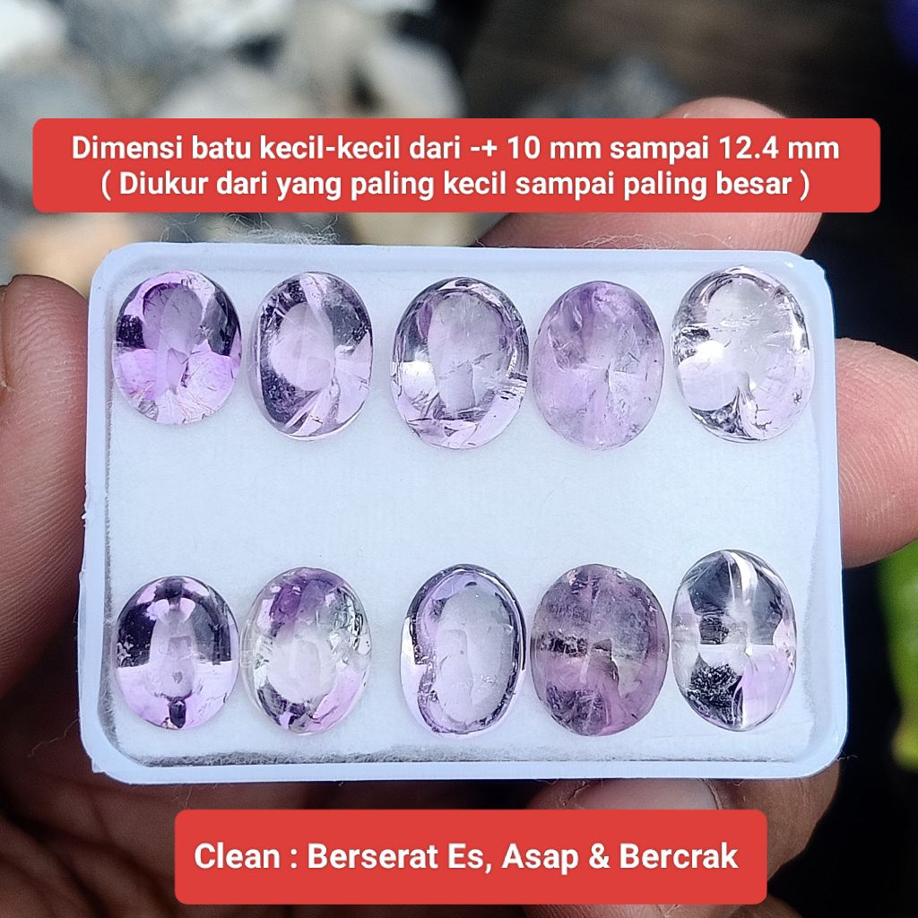 NATURAL BATU KECUBUNG UNGU MUDA KALIMANTAN ( NATURAL AMETHYS QUARTZ )