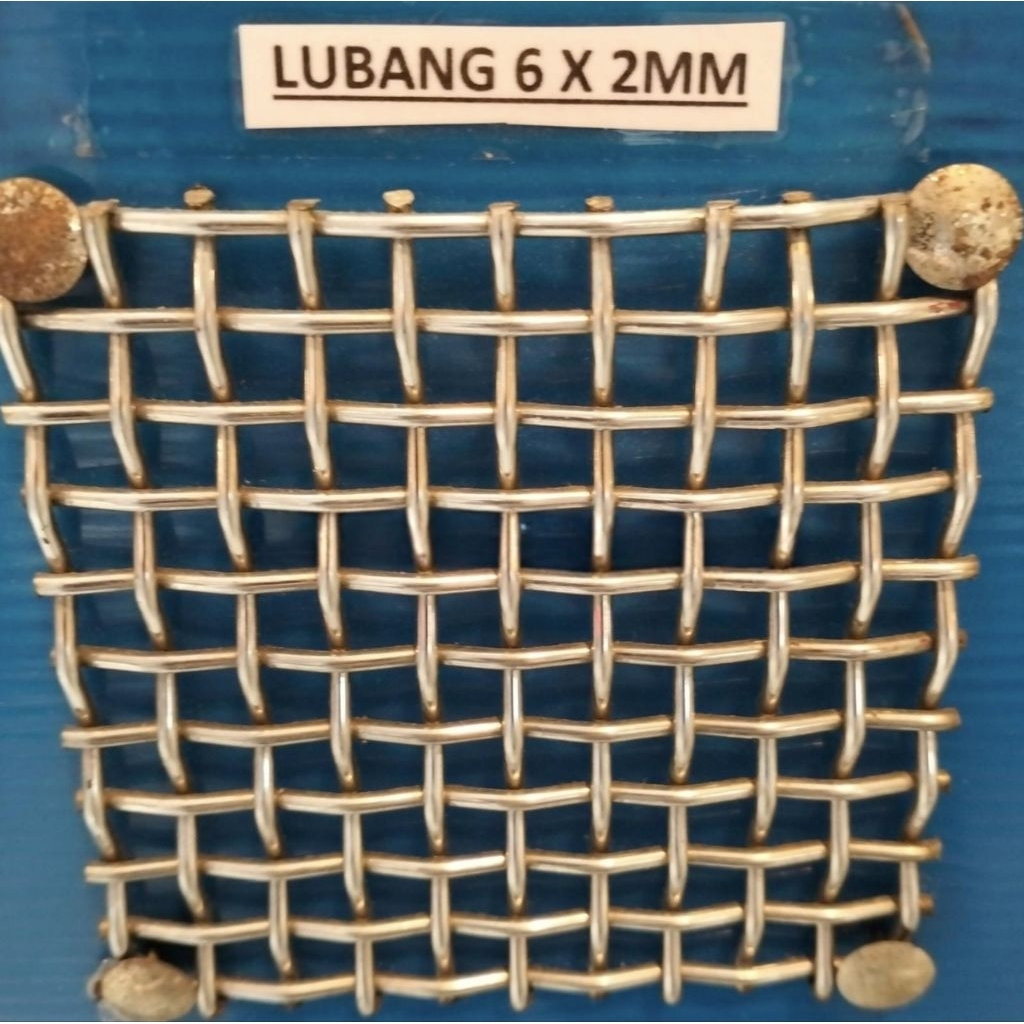 Wire mesh Lubang 6mm x 6mm. Tebal kawat 2mm Stainless SS 304 meteran