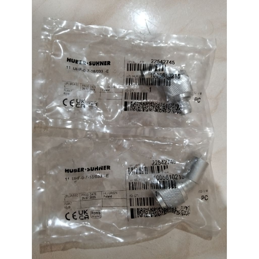 Connector PL RG214 Male Crimp type Huber+Suhner