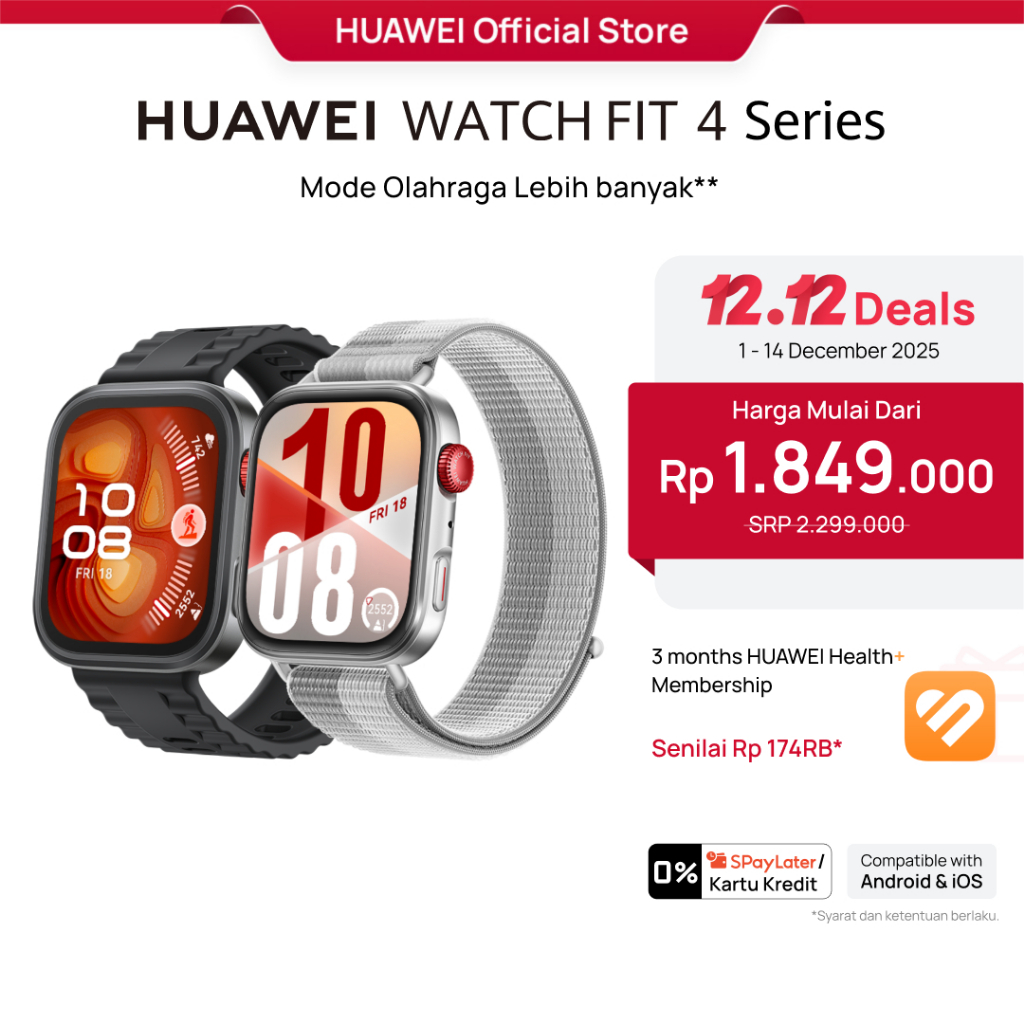 [BEST SELLER] HUAWEI WATCH FIT 4 Series | Stylish Design | GPS | 10-Day Battery Life* | Sports Track