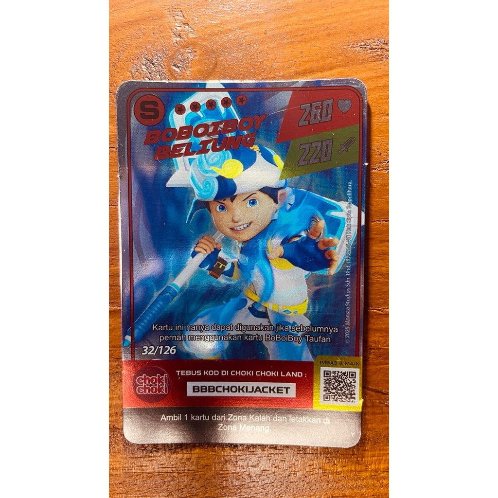 Choki choki Monsta Galaxy card boboiboy beliung