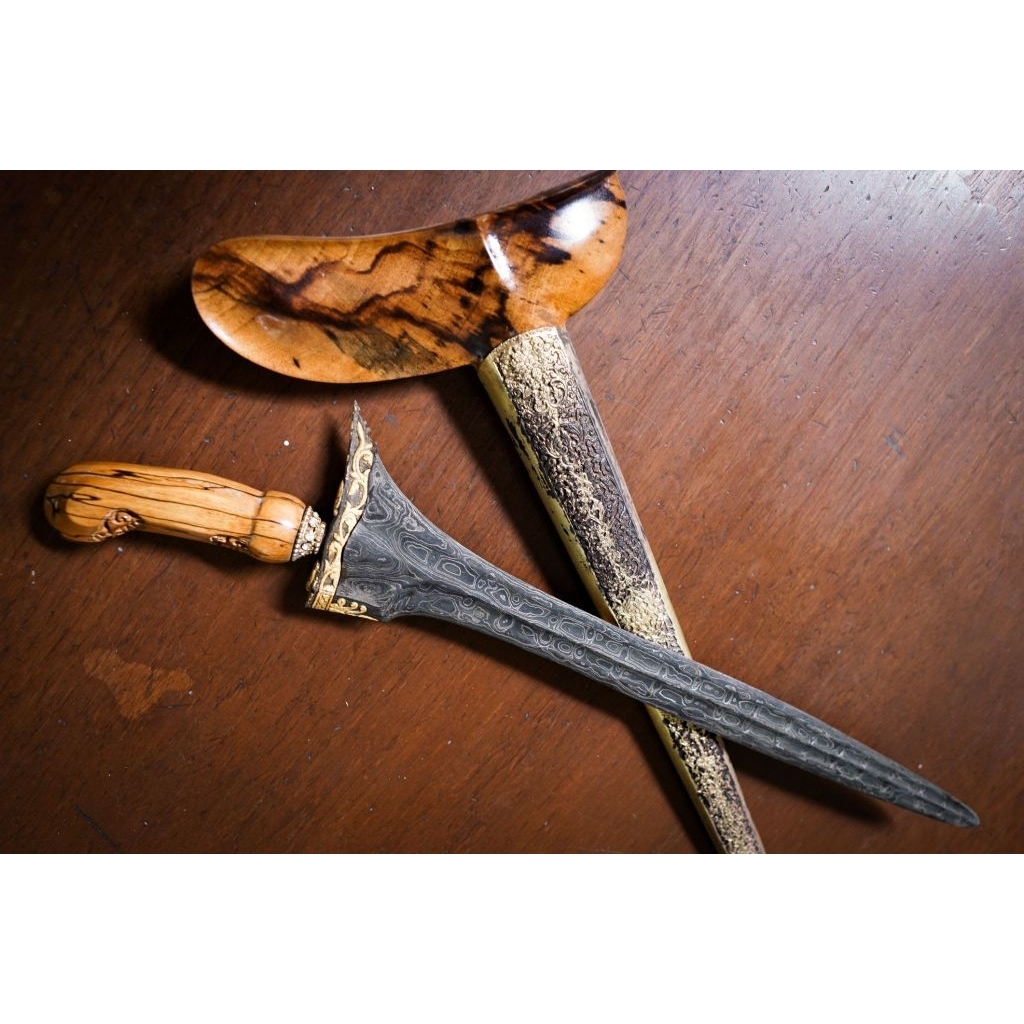 Pisau Dapur Mini Baja Strip Kayu Ukir Mutu - Tajam, Serbaguna, Elegan