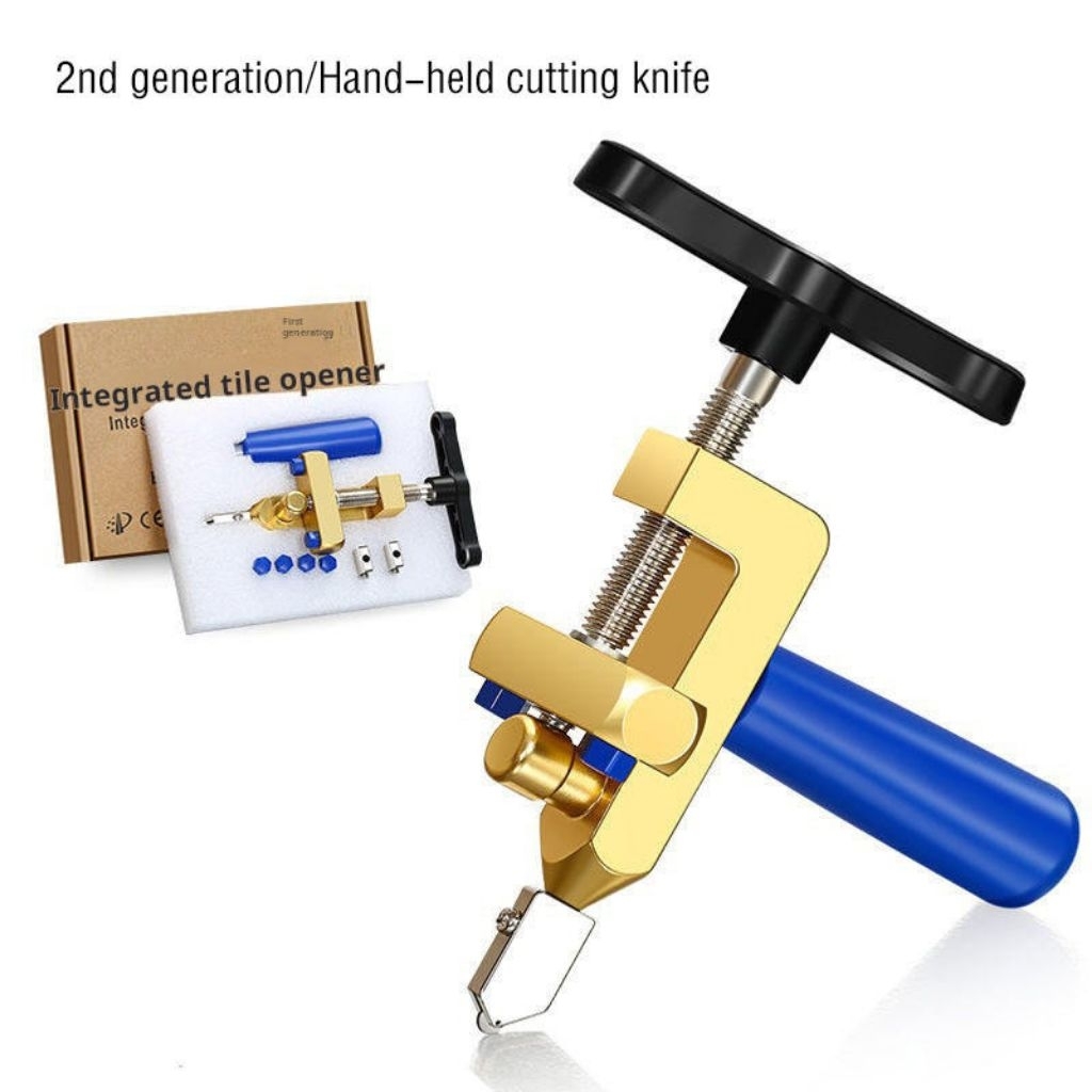 alat pemotong ubin kaca manual tangan pemotong kaca efisien 2in 1 1set