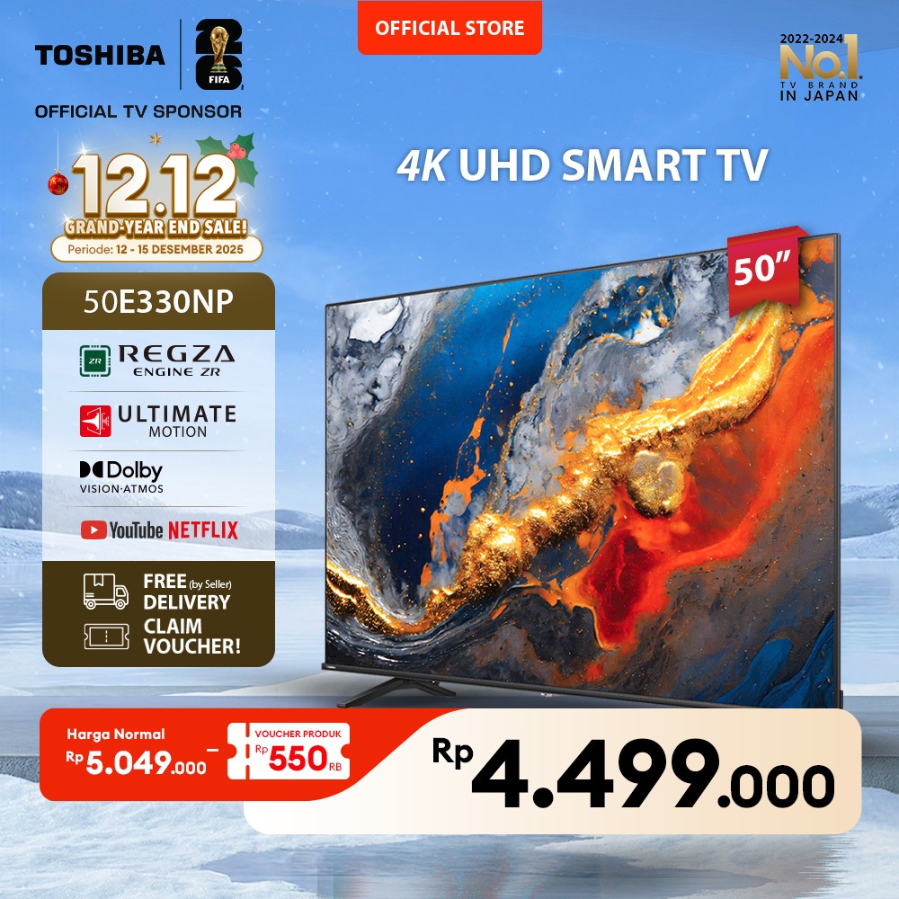 [KHUSUS ONLINE] Toshiba TV 50" 4K UHD Smart TV - Dolby Vision for Gaming Atmos MEMC VRR ALLM Game De