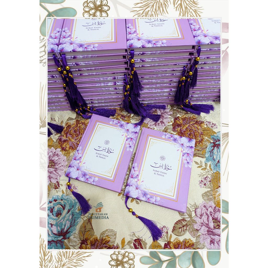 Buku Yasin dan tahlil hardcover custom desain / isi buku 224 halaman art paper jahit benang  / free 