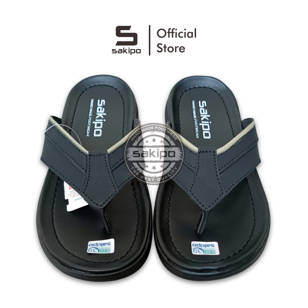 Sakipo Sandal Pria Dewasa Japit Hitam Sendal Distro Jepit Remaja Keren Sandal Distro Cowok Kekinian
