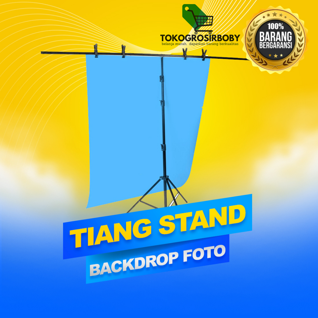 Tiang Backdrop Foto Studio Produk  T-Shape 2 Clamp 60 x 70
