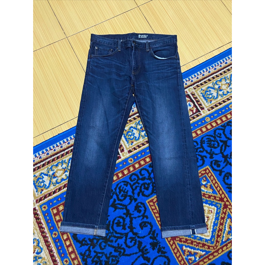 Celana Jeans Uniqlo Selvedge Original Blue Color - size 33