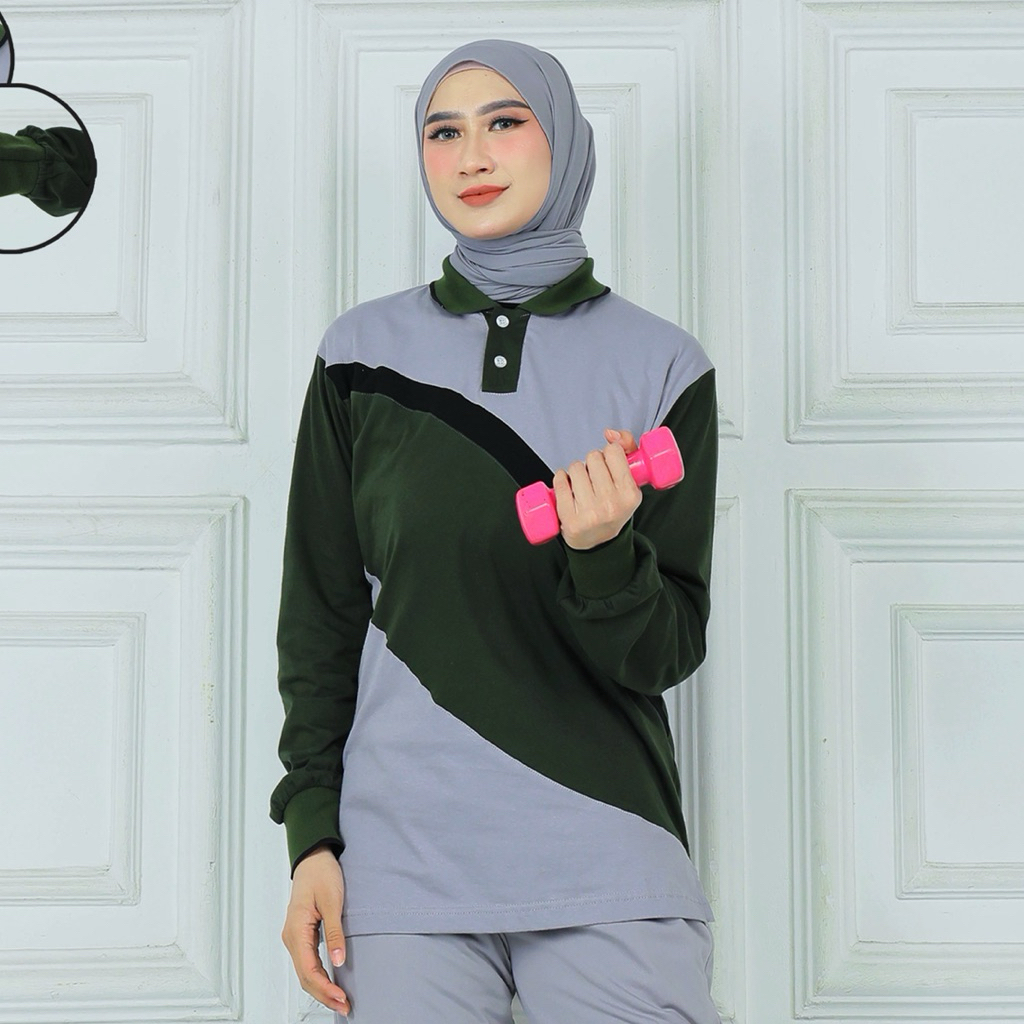 KAOS OLAHRAGA KATUN LENGAN PANJANG // ATASAN KAOS OLAHRAGA PRIA WANITA LENGAN PANJANG
