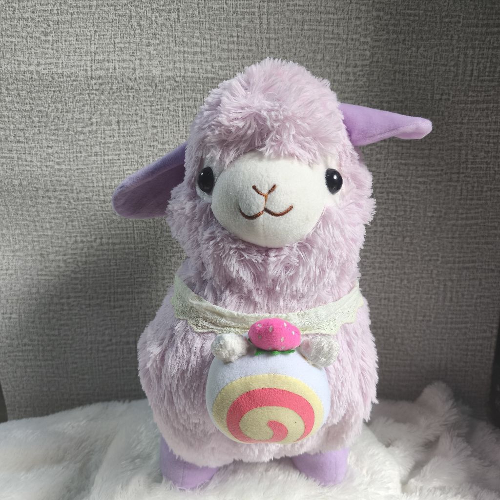 BONEKA ALPACA BESAR BONEKA DOMBA BONEKA KAMBING WARNA LILAC LEMBUT GEMBUL DAN MENGGEMASKAN