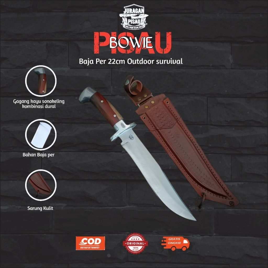 JURAGAN PISAU TJIBATOE | Pisau outdoor survival bowie baja