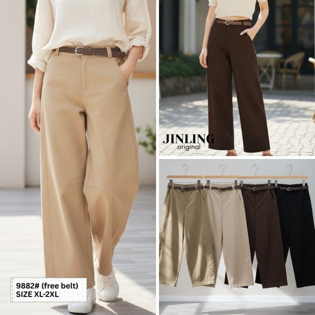 Celana kulot soft jeans jinling import A9882