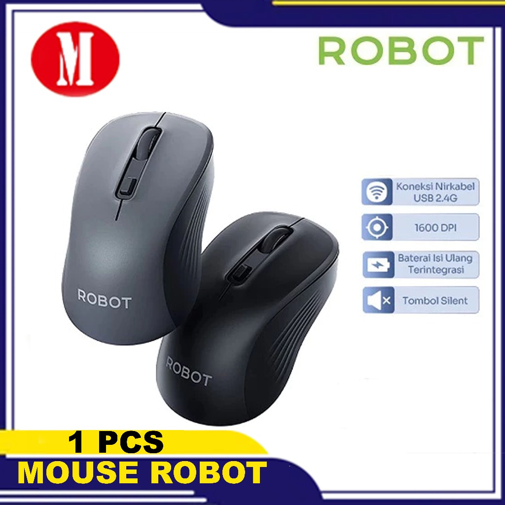 Robot M500 Mouse Wireless Rechargeable Silent Click