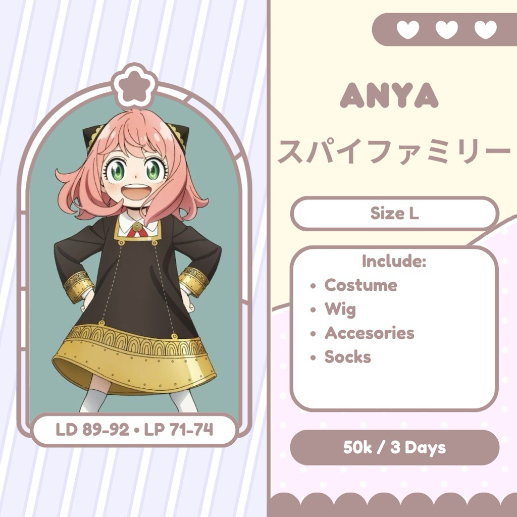 [ RENTAL ] Costume Cosplay Anya Forger