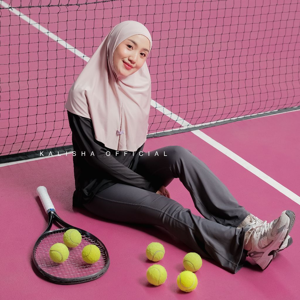 Kalisha Hijab - Bergo Sport Jersey Premium Kerudung Olahraga Tanpa Pet Hijab Instan Zaida Size M