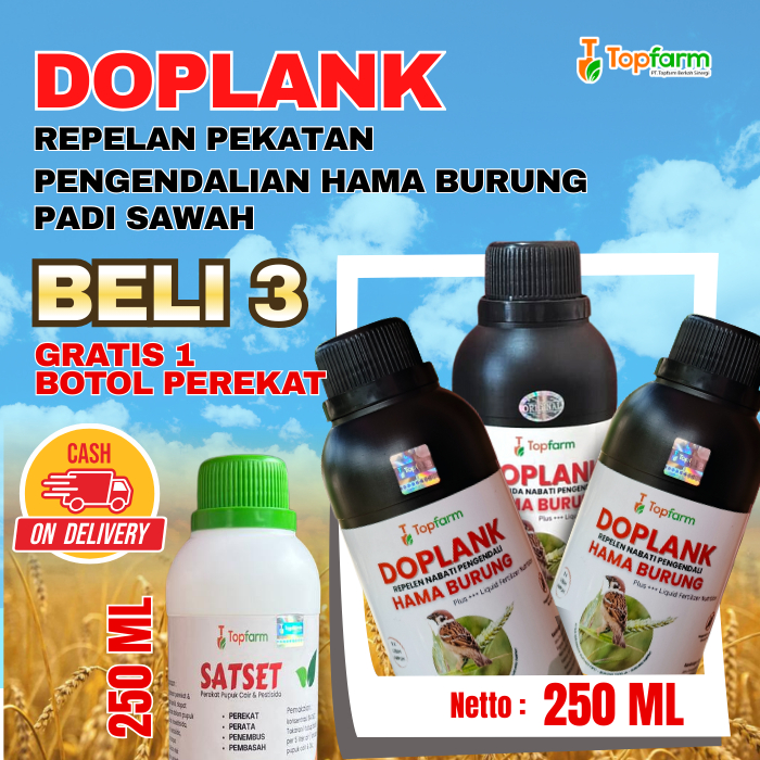 Obat Hama Burung Padi Topfarm / Paket Promo Beli 3 Bonus 1 / Doplank Obat Hama Burung Buah Padi / Ob