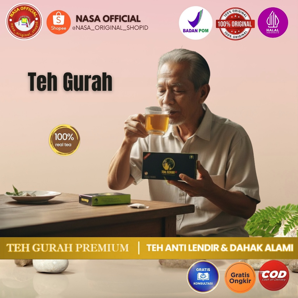 TEH GURAH NASA – Bersihkan Lendir, Detoks Racun Tenggorokan, Atasi Sinusitis & Lancarkan Pernapasan