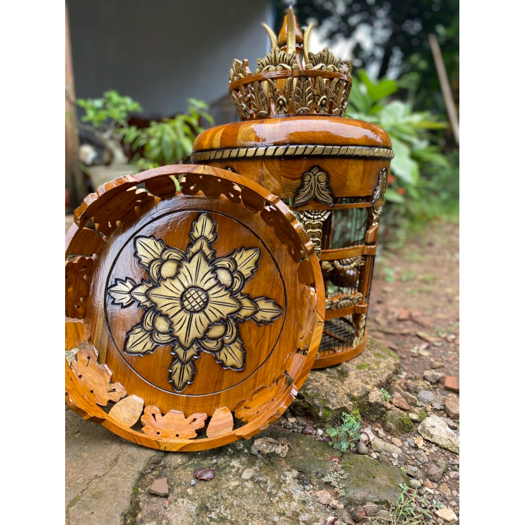 sangkar ukir burung perkutut motif Mataraman