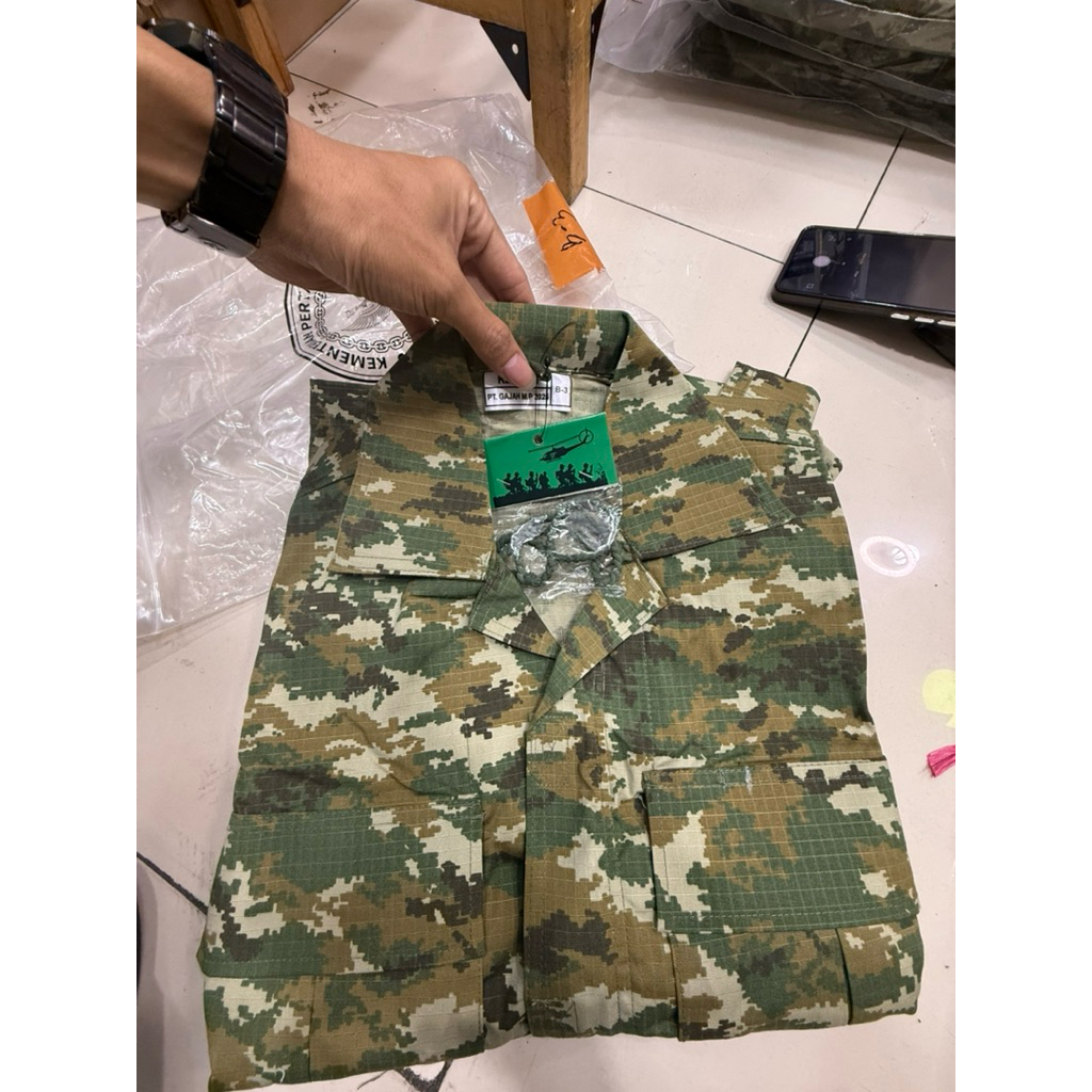 BAJU PDL JATAH ASLI PEMBAGIAN KEMHAN LORENG SAGE KOSTRAD PT. GAJAH, PANCA, Dll