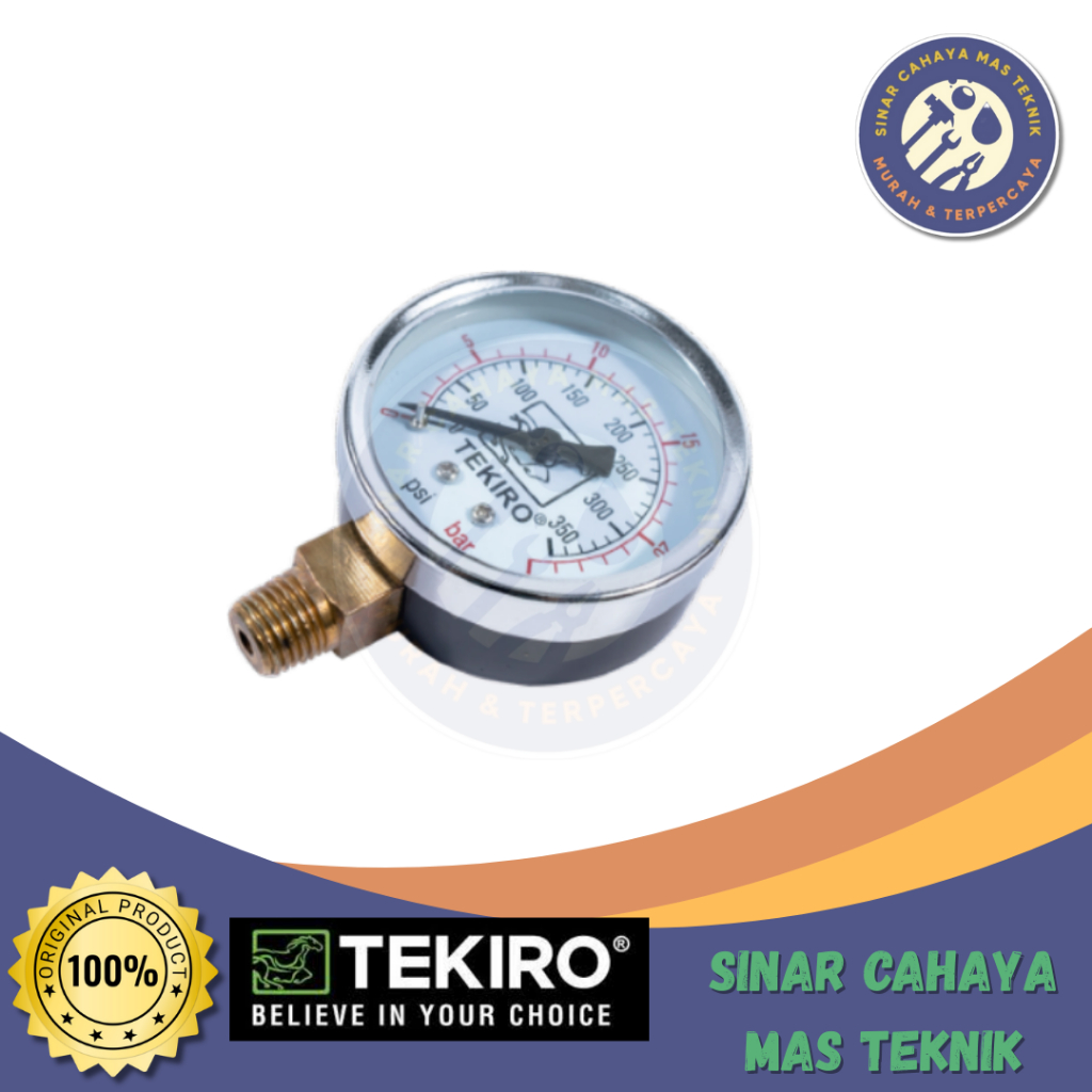 Tekiro Manometer 2,5 Bar sampai 10 Bar Manometer Tekiro 2.5,4,6,10,16,25 Bar