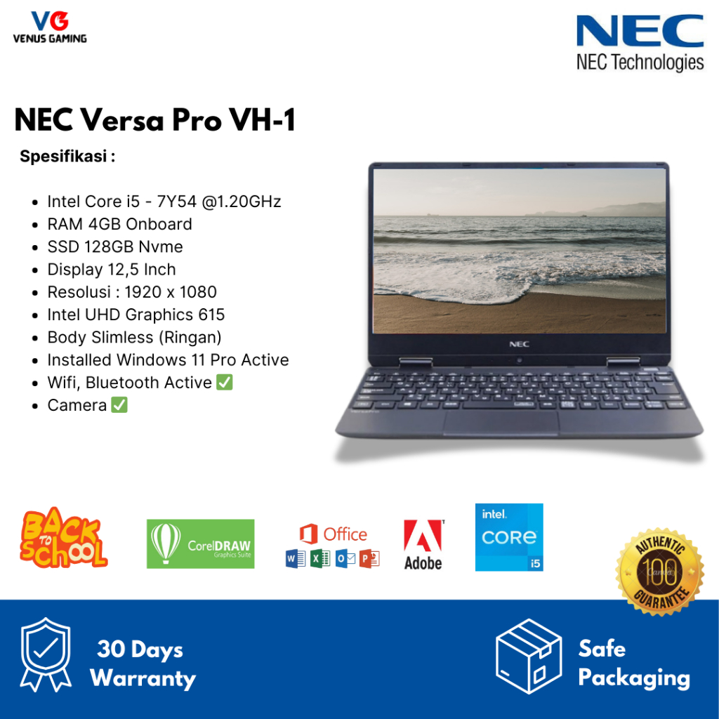 Harga Promo Laptop Super Slim NEC Versapro VH-1 / VH-4 Layar Kecil