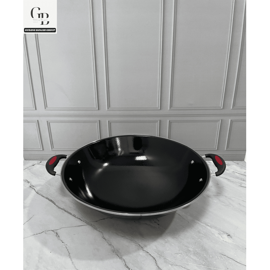 Wajan Enamel serbaguna bahan tebal / wajan kuping / wajan gagang / wajan gagang teflon twindog 32cm
