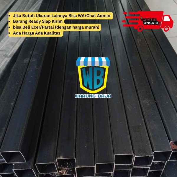 Hollow Hitam 30 x 60 x panjang 6 meter - holo hitam - besi murah - warung baja -  hollow hitam 30x60