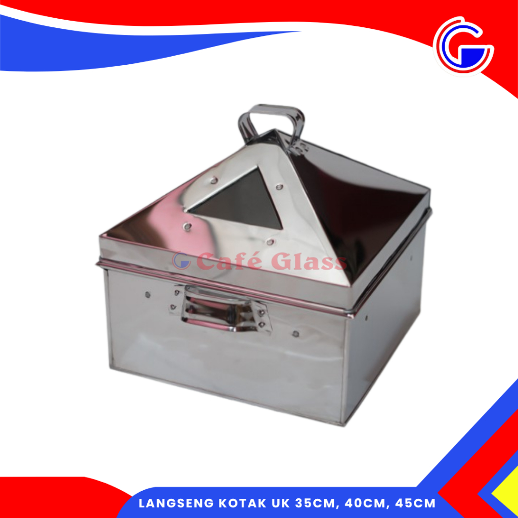 Langseng Kotak Aluminium - Tempat Kukusan Umbi-Umbian - Ukuran 35Cm/40Cm/45Cm - Kukusan Dimsum