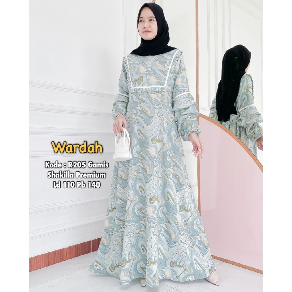 Ribyka Collection R205 Gamis Motif Premium Kekinian remaja