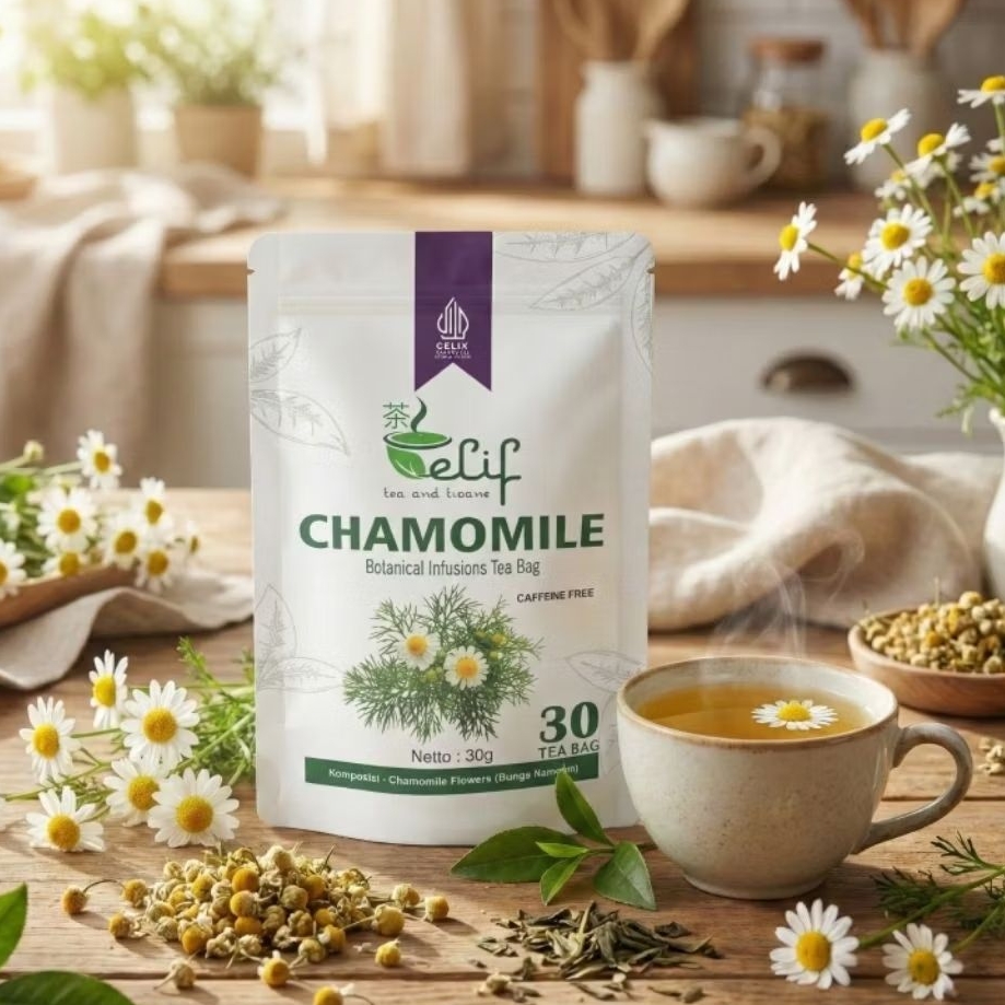 ELIF TEA AND TISANE Chamomile Tea | Teh Bunga Camomile | Teh Insomnia GERD Asam Lambung | 30 Tea Bag