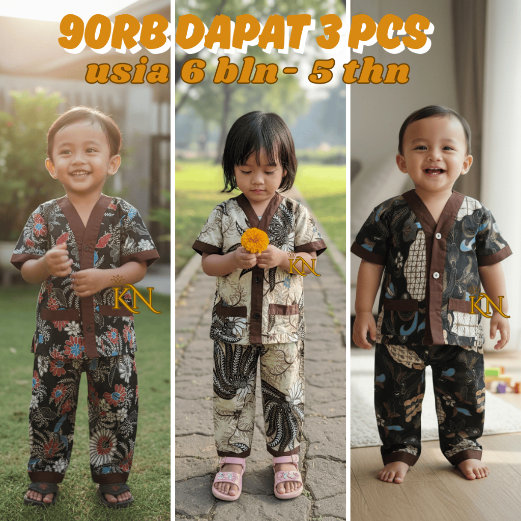 Baju Anak Piyama Batik Setelan Baju Tidur usia 6 Bulan Sampai 5 Tahun