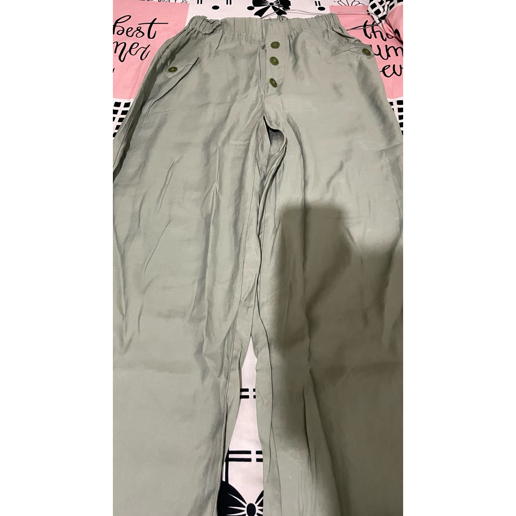 celana kulot warna hijau sage