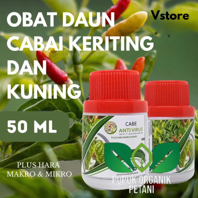 Pupuk Organik Cabai 50ml Anti Virus Keriting Obat Daun Menguning Cabe Atasi Daun Kuning dan Keriting