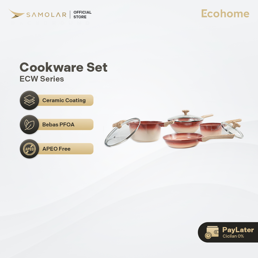 ECOHOME Cookware Set Ceramic Coating Anti Lengket Panci Set | Panci Set Ecohome Cookware Set